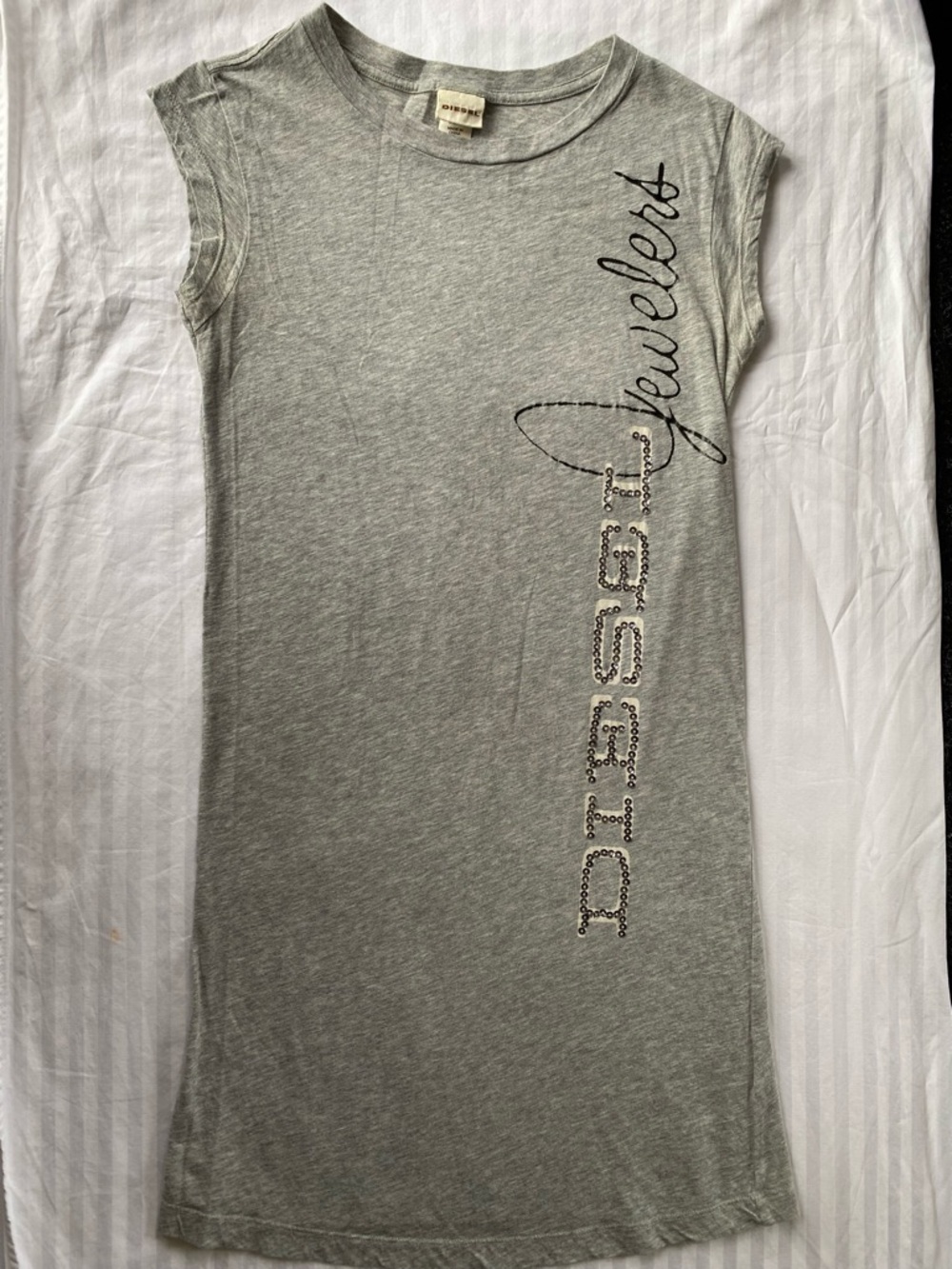 DIESEL heathered grey with shiny sequins - long tee/dress